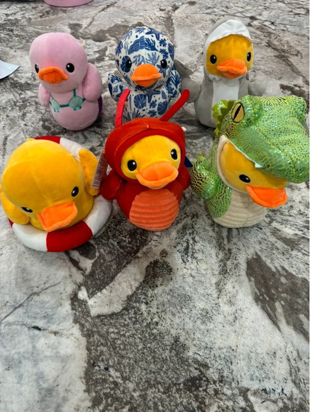 Set of 6 Plush Duck Toys in Various Costumes